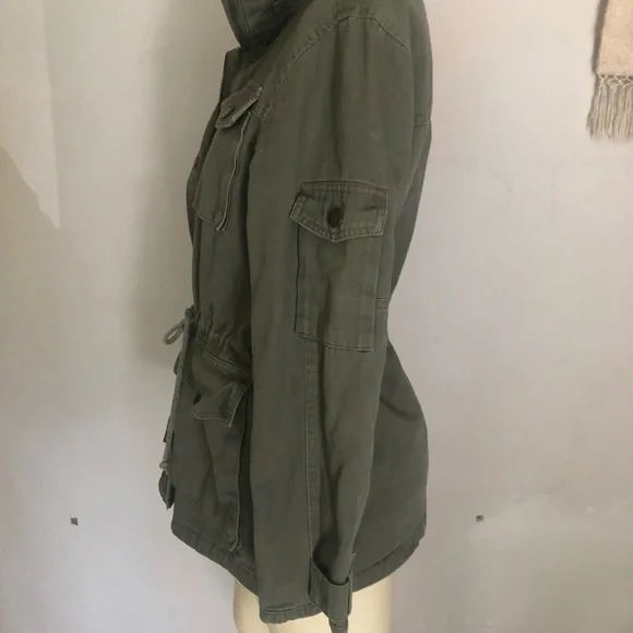 Cielo Jeans Ladies Army Green Field Drawstring Jacket Size Large - Picture 6 of 12